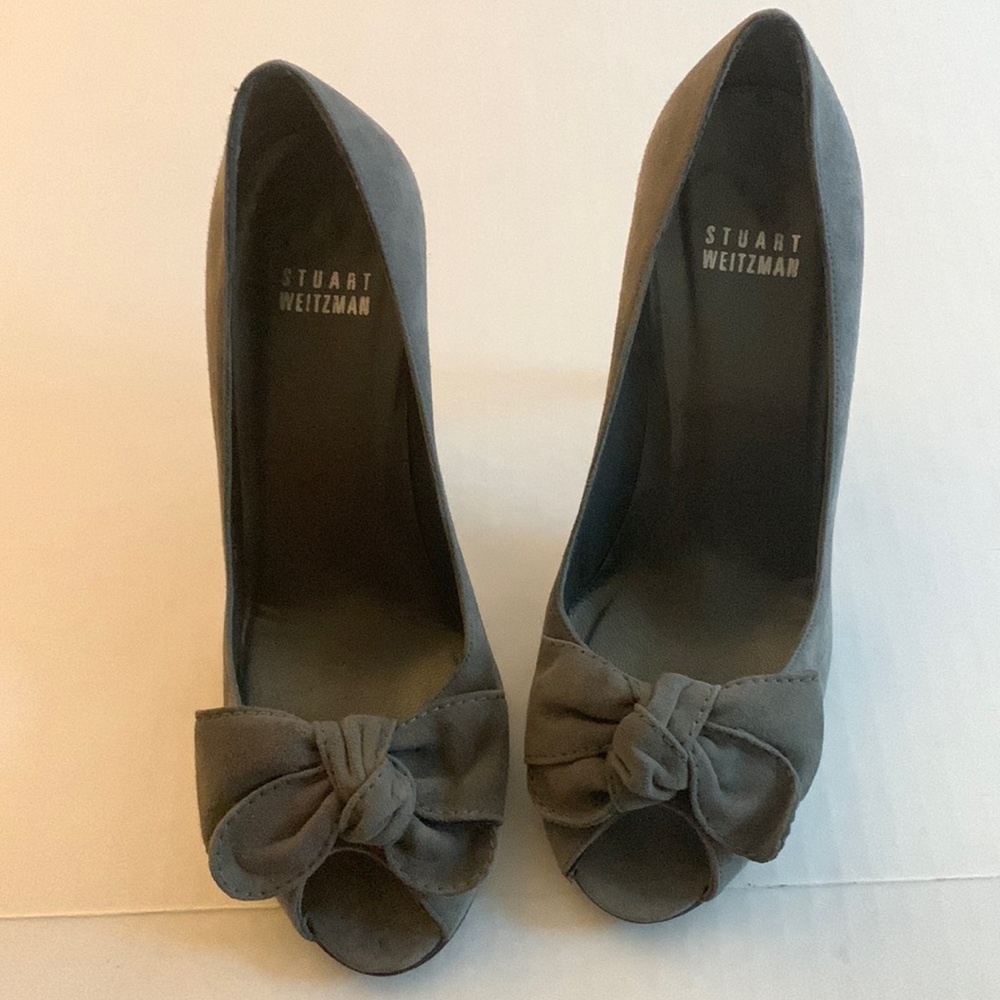 Stuart Weitzman Women’s Open Toe Suede Heels